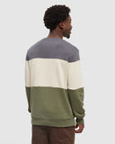 Ten Tree Men's Blocked Raynard Graphite/Warm Oak/Deep Olive Crewneck Sweatshirt