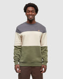 Ten Tree Men's Blocked Raynard Graphite/Warm Oak/Deep Olive Crewneck Sweatshirt