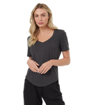 Ten Tree Ladies Meteorite Black Treeblend V-Neck Tshirt