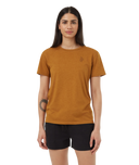 Ten Tree Ladies Golden Brown Heather Wildflower Embroidery Tshirt