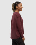Ten Tree Ladies Plateau Deep Burgundy LS Tshirt