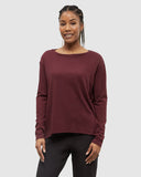 Ten Tree Ladies Plateau Deep Burgundy LS Tshirt