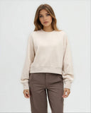 Ten Tree Ladies Bluffs Cropped Crew Pale Oak Heather