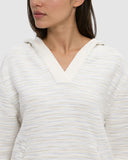 Ten Tree Ladies Cotton White Flash Stripe Shore Hoodie