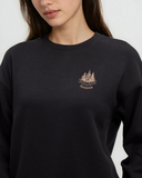 Ten Tree Ladies Floral Heritage Meteorite Black/Hazelnut Crewneck Sweater