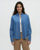 Ten Tree Ladies Mid Wash Denim Sloan LS Shirt