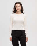 Ten Tree Ladies Newell Cotton White Longsleeve Tshirt