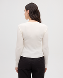 Ten Tree Ladies Newell Cotton White Longsleeve Tshirt