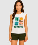 Ten Tree Ladies Undyed/Green Four Square Tank