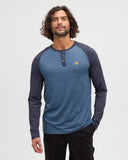 Ten Tree Men's Baker Henley Midnight Blue Heather/Blue Horizon Heather Longsleeve