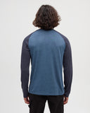 Ten Tree Men's Baker Henley Midnight Blue Heather/Blue Horizon Heather Longsleeve