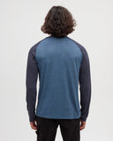 Ten Tree Men's Baker Henley Midnight Blue Heather/Blue Horizon Heather Longsleeve