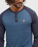 Ten Tree Men's Baker Henley Midnight Blue Heather/Blue Horizon Heather Longsleeve