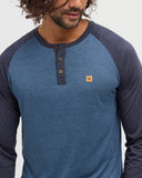 Ten Tree Men's Baker Henley Midnight Blue Heather/Blue Horizon Heather Longsleeve