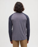 Ten Tree Men's Baker Henley Midnight Blue Heather/Shadow Heather Longsleeve
