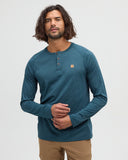 Ten Tree Men's Baker Henley Pacific Teal Heather Longsleeve