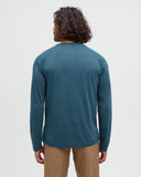 Ten Tree Men's Baker Henley Pacific Teal Heather Longsleeve