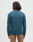 Ten Tree Men's Baker Henley Pacific Teal Heather Longsleeve