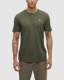 Ten Tree Men's Deep Olive Baker Henley Tshirt