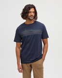 Ten Tree Men's Retro Treeline Midnight Blue/Deep Olive Tshirt