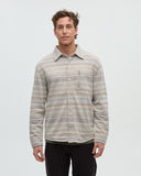 Ten Tree Men's Sand Stone Multi Stripe Thompson Shacket