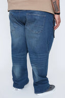 Thickems Men's Dark Indigo Stretch Denim Modern Fit Jean