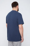 Thickems Men's Navy Crew Neck Waffle Tshirt