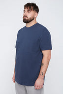Thickems Men's Navy Crew Neck Waffle Tshirt