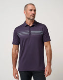 Travis Mathew Men's Featherweight Chest Stripe Purple Velvet Golf Polo