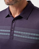 Travis Mathew Men's Featherweight Chest Stripe Purple Velvet Golf Polo