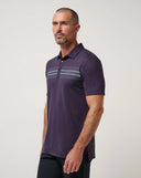 Travis Mathew Men's Featherweight Chest Stripe Purple Velvet Golf Polo