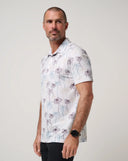 Travis Mathew Men's Featherweight Palms White Golf Polo