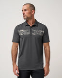 Travis Mathew Men's Performance Jersey Marina Ebony Golf Polo