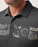 Travis Mathew Men's Performance Jersey Marina Ebony Golf Polo