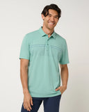 Travis Mathew Men's Performance Jersey Ocean Heather Bright Aqua Golf Polo