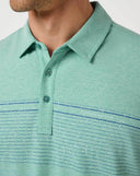 Travis Mathew Men's Performance Jersey Ocean Heather Bright Aqua Golf Polo