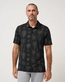Travis Mathew Men's Performance Jersey Salt Mist Black Golf Polo