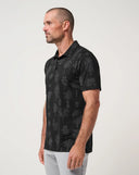 Travis Mathew Men's Performance Jersey Salt Mist Black Golf Polo