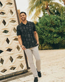 Travis Mathew Men's Performance Jersey Salt Mist Black Golf Polo