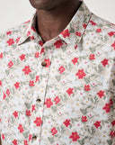 Travis Mathew Men's Techwoven Fairway Fit Italian Sand Button Up SS Shirt