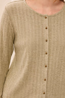 Tribal Ladies Aloe Crew Neck LS Cardi Top