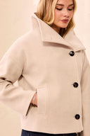 Tribal Ladies Antique White Lofty Chic Funnel Neck Jacket