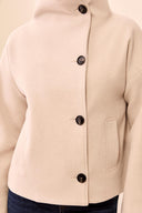 Tribal Ladies Antique White Lofty Chic Funnel Neck Jacket