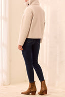 Tribal Ladies Antique White Lofty Chic Funnel Neck Jacket