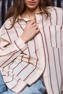 Tribal Ladies Antique White Oversized Shirt w/Specialty Sleeve