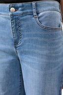Tribal Ladies Audrey Hugging Wide Coastal Blue Crop Jean