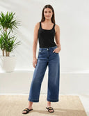 Tribal Ladies Audrey Hugging Wide Faded Blue Crop Jean