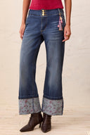 Tribal Ladies Audrey Palazzo Blue Iris Jean w/Printed Cuffs