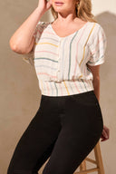 Tribal Ladies Bayberry Popover Blouse w/Waist Smocking