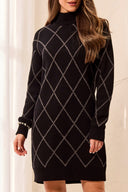 Tribal Ladies Black Mock Neck Sweater Dress